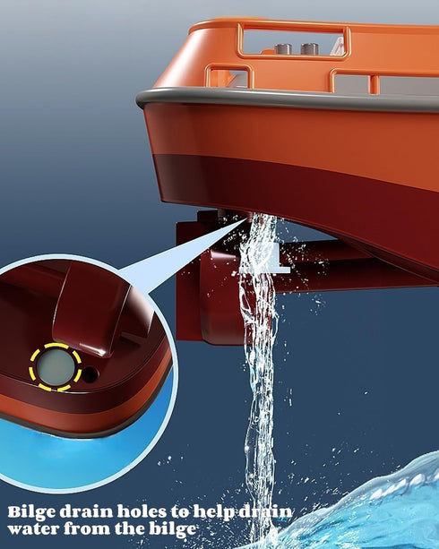 Yoyoom 1/72 2.4Ghz RC Boat, RC Tugboat for Pools and Lakes, High-Speed Remote Control Boat with LED Lights and Low