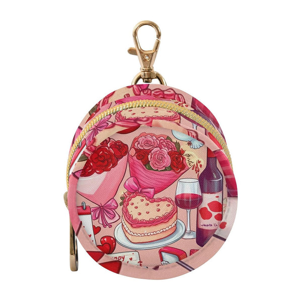 Valentines Gift Round Pacifier Storage Case with Zipper, Portable Pacifier Case for