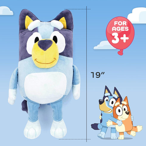 Bluey Plush Pillow Buddy, Super Stuffed Soft Character Pillow, 19 Inches Polyester Microfiber