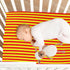 Pigsaly 27x39 Inch Crib Sheets Red Yellow Vertical Stripes Baby Sheet for Standard Crib Mattress Boys Girls Toddler Bed