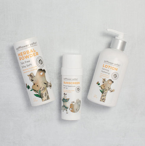 Safflower Safari Herbal Baby Powder - All-Natural,Talc-Free Organic Arrowroot, Hypoallergenic, Vegan Made in USA by
