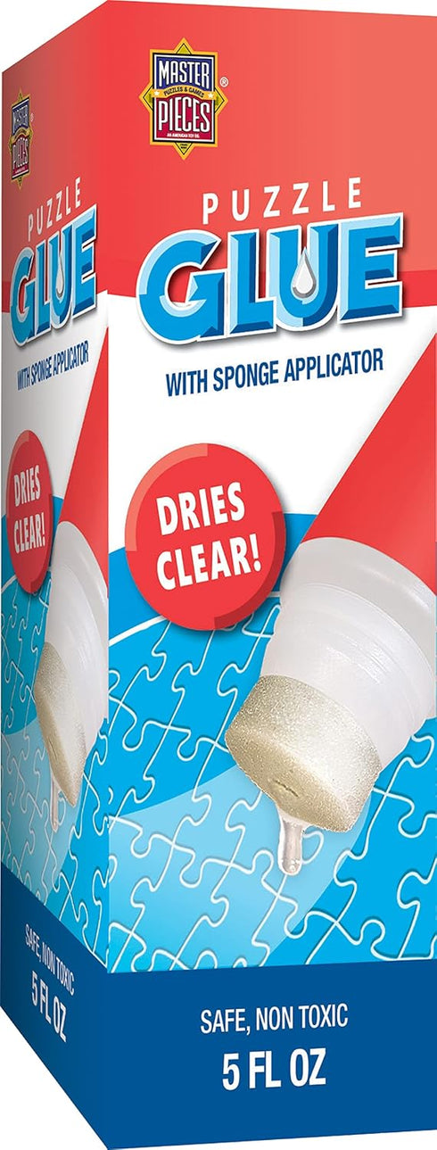 Puzzle Accessories - 5oz Glue with Sponge Applicator for Jigsaw Puzzles