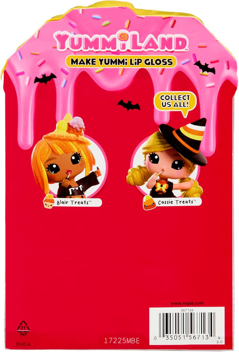 Yummiland 4+ x Halloween Lip Gloss Doll - Blair Treats Includes DIY Lip Gloss + Keychain, Cosmetic Play, Seasonal