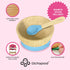 Abiie Octopod Bamboo Baby Bowl Set - Mess-Free High Chair Suction Bowl with Spoon for Toddlers, Blue