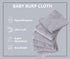 8 Pack Burp Cloths for Baby - Ultra Absorbent 20" x 10" Hand Washcloths, Newborn Towel Set (Grey)