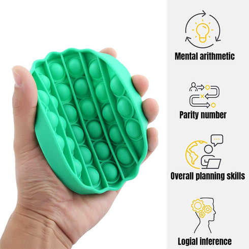5 Pack Pop Sensory Fidgets, Round Push Bubble and Silicone Pressure Relieving Toys