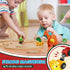 Lehoo Castle Wooden Train Set, Dinosaur Wooden Train Track Set for Toddlers 2-4, Fits Thomas and Brio