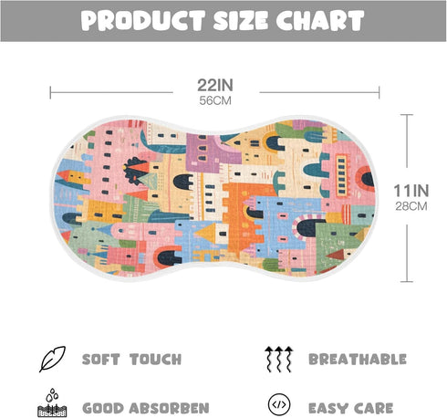 tplaotee 22x11in Cute Cartoon Castle Color Cotton Burp Cloths Muslin Soft and Absorbent? Baby Cloth for Unisex
