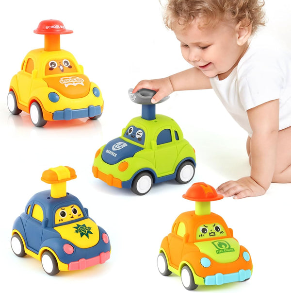 Car Toys for Toddlers 1-3, One Year Old Boy Birthday Gift, Pull Back City Vehicle Toys for Kids Party Favors