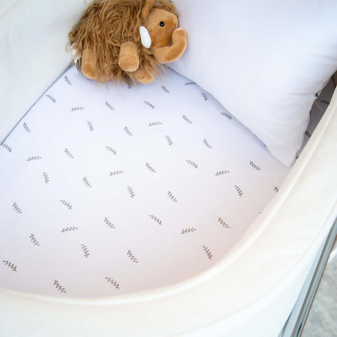 Ely’s & Co. Baby Boy/Girl Fitted Bassinet Sheets - 2 Pack, 100% Jersey Knit Cotton, Forest Grey Floral, 32”x16”x3”