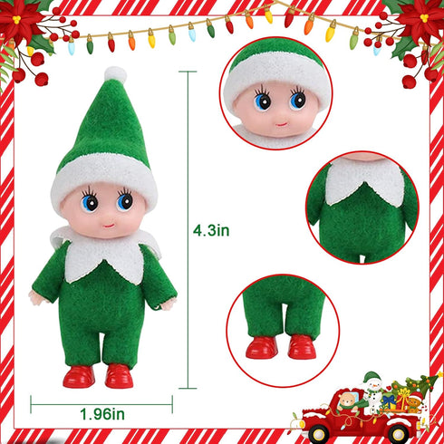 Miniature Christmas Elf Dolls - Boy and Girl Elf Family for Kids - Christmas Decorations and Stocking Stuffers