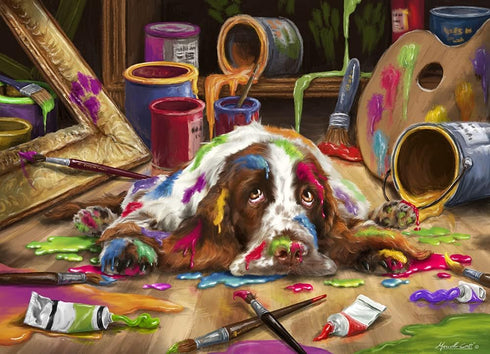 Puppy Picasso Jigsaw Puzzle, 1000 Piece by Vermont Christmas Company