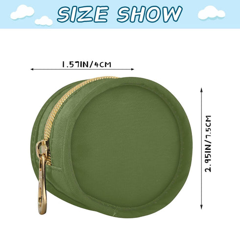 YETTASBIN Olive Green Portable Pacifier Holder Case with Metal Hook Buckle & Zipper for Diaper Bag and Stroller