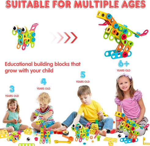 195 3 4 5 6 7 8 9 10 Sets NXONE PCS Educational STEM Toys for Boys and Girls Ages Construction Building Blocks Toy