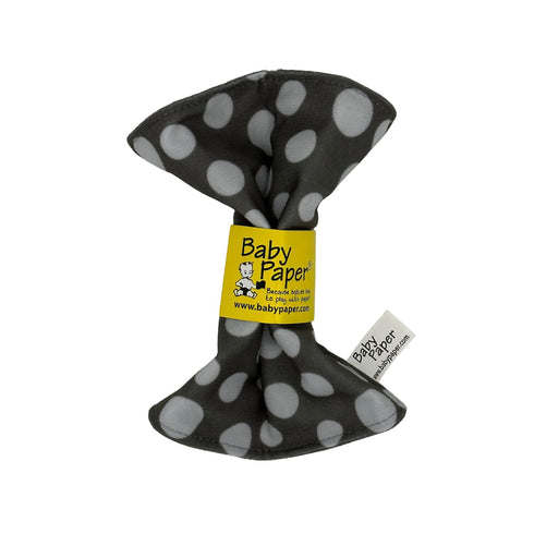 Baby Paper Original Crinkle Teether and Sensory Toy for Infants, Gray Dot, Non-Toxic and Washable, Great for Showers