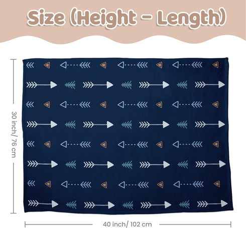 SANDJEST Baby Blanket for Boys, Double Layer Dotted Backing - Arrows Printed 30 x 40 Receiving Blankets for Infant