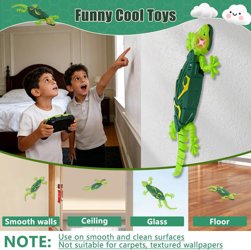 BEEBOY 3 4 5 6 7 8 9 10+ Wall Climbing Gecko,Remote Control Robot Toys for Boys Girls,Wall Crawler Lizard Toy,Wall