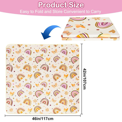 46x42 Inches Basumee Splat Mat High Chair Mat Waterproof Baby Play Splat Mat for Under High Chair Food Catcher