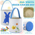 6 Honeydak PCS Easter Eggs Hunt Basket for Kids Bunny Canvas Rabbit Tote Carry Bucket Bags(Fluffy)