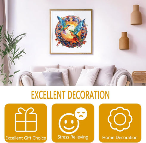 Wooden Puzzles for Adults - Hummingbird Unique Shaped Wooden Jigsaw Puzzle, Perfect for Birthday Gift