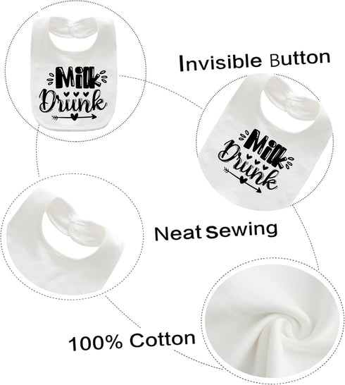 Set Baby Twins Bibs Milk Newborn Baby Bibs Cute Unisex Bibs Toddler Baby Boy Girl Bibs