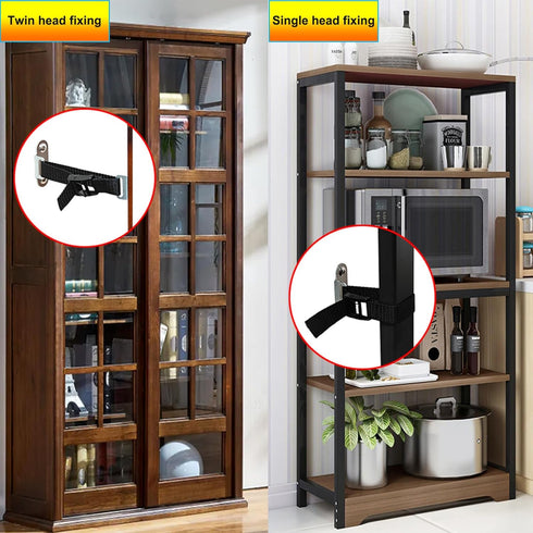 Anchors,(4 Sets) Anti Tip Furniture Adjustable Child Safety Anchors Earthquake Proof & Baby Proofing Kit for Securing