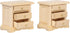 Wooden Dollhouse Night Stands - Set of 2 Bedside Tables, 1/12 Scale Dolls House Furniture