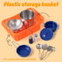Kids Play Kitchen Toy Accessories Set, Toddler Cooking Playset with Colorful Stainless Steel Pots and Pans, Birthday