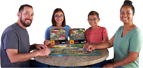 RoseArt - Kodak Premium Shiny Happy Campers, 1000 Piece Jigsaw Puzzle for Adults