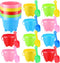 Leitee 10 Pcs Beach Sand Buckets and 10 Pcs Sand Shovels Set