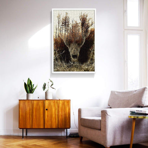 WOZUIBAN Adult Puzzle Classic Jigsaw 1000 Pieces - Wooden Puzzle DIY Forest Map Bear, Unique Gift, 75x50cm