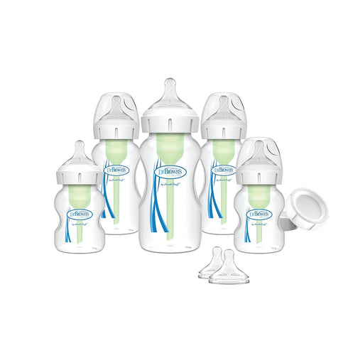 Set Dr. Brown's Anti-Colic Options+ Wide-Neck Baby Bottle with Formula Mixing Pitcher