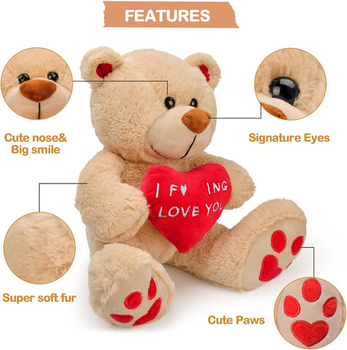 10 inch Valentines Day Gifts for Her Women Girlfriend Wife Fiance - Plush Stuffed Animal Teddy Bear Gift for Mom Best