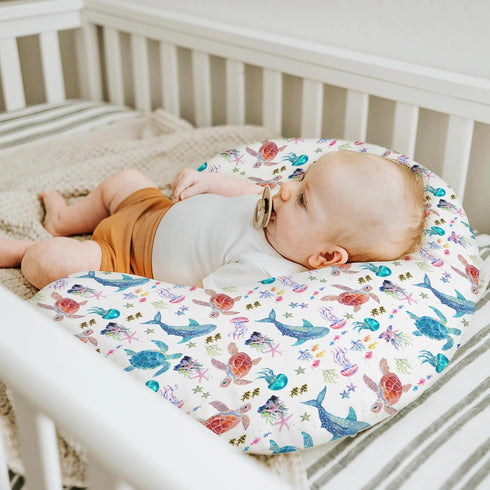 Fantasy Sea Animals Baby Nursing Pillow Covers for Boy Girl Turtle Whale Jellyfish Corals Nursery Slipcovers