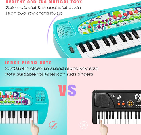 Raimy Mini Keyboard Piano for Kids, 32 Keys Portable Educational Music Instrument for 3-6 Year Olds