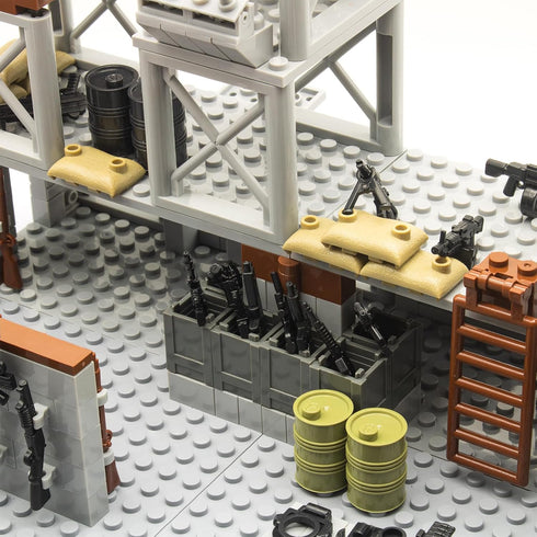 500+ Pcs Military Base Building Brick Sets – Defence Base Guard Tower for Army Mini Figures