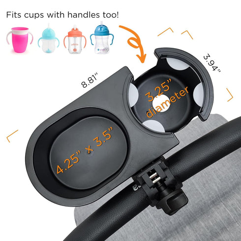 liuliuby Universal Stroller Snack Tray Attachment | Stroller Cup Holder Attachment Universal Snack Tray for Stroller