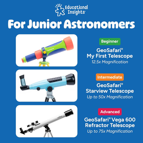 Educational Insights Set, 7+ GeoSafari Starview Telescope - Kids Telescope for Beginner Astronomy, Stargazing & Viewing