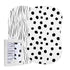 Bassinet Sheet Set 2 Pack - 100% Jersey Cotton Black and White Abstract Stripes and Dots by Ely's & Co