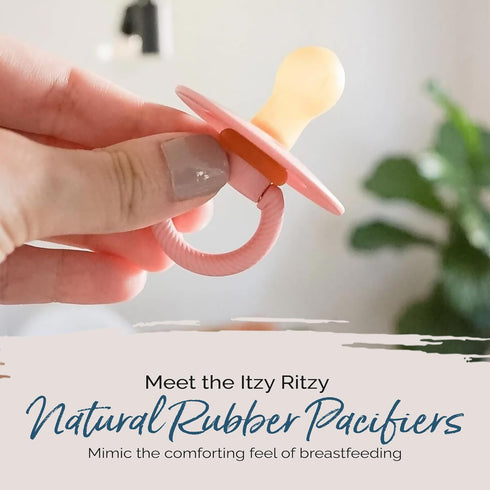 (Set 2) Set 2 0 6 Itzy Ritzy Natural Rubber Newborn Pacifiers of Baby Pacifiers with Cherry-Shaped Nipple & Large Air