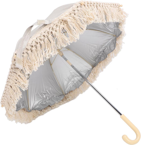 Hyuduo Adjustable Tassel Baby Stroller Sunshade Umbrella with Oxford Cloth & Steel Frame Clamp for Outdoor Travel