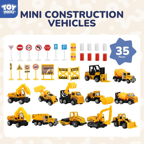 35 4-8, Bulldozer Set TOY Life PCS Construction Toys, Toy Trucks for Kids Ages Small Vehicles Mini Excavator, Cake