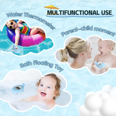 Baby Bath Thermometer for Infant, Digital Floating Bath Tub Water Temperature Gauge with Flashing Warning