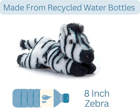 8 inches The Petting Zoo Zebra Stuffed Animal Plushie, Gifts for Kids, Scoopz Wildlife Animals, Zebra Plush Toy