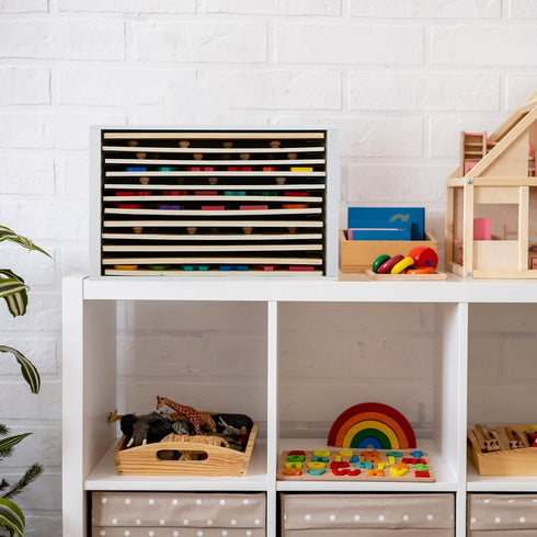 12-Slot 11.7", Sintuff Wooden Puzzle Organizer Rack, Jigsaw Puzzle Holder for Standard Size Puzzles up to Layered