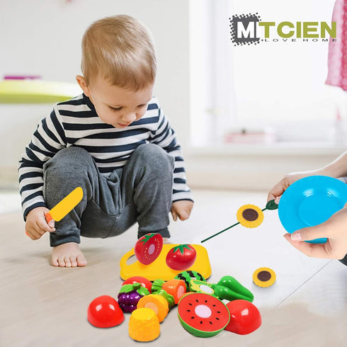 Set, MITCIEN Camping Toys Play Pretend Campfire, Play Food for Kids with Oil Lantern, Pretend Fruits Vegetables