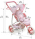 Badger Basket Toy Doll Folding Three Wheel Stroller for 22 inch Dolls - Pink/Gingham