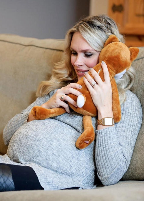 My Baby's Heartbeat Bear Recordable Stuffed Animal with 20 sec Heart Voice Recorder for Ultrasounds, Fox