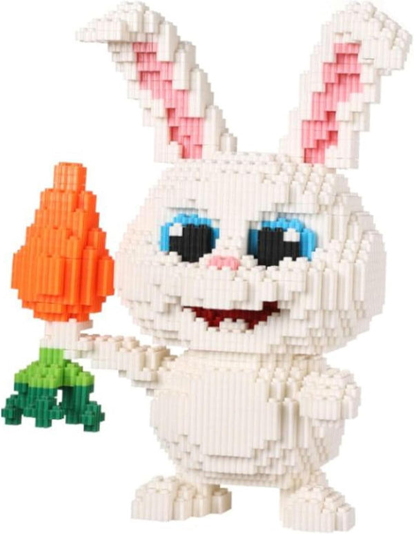 Rabbit Micro Building Blocks Set, 5200pcs Big Wild Animals Mini 3D Toy Brick Safari Gift for Ages 6+