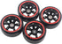 4Pack ShareGoo OD 2.44" RC Drift Tires Set, Hard Plastic Tyres & Wheel Rims for 1/10 On-Road Racing